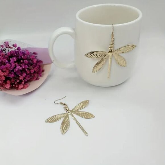 NEW Kendra Gold Dragonfly Festival Drop Earrings - Picture 2 of 4